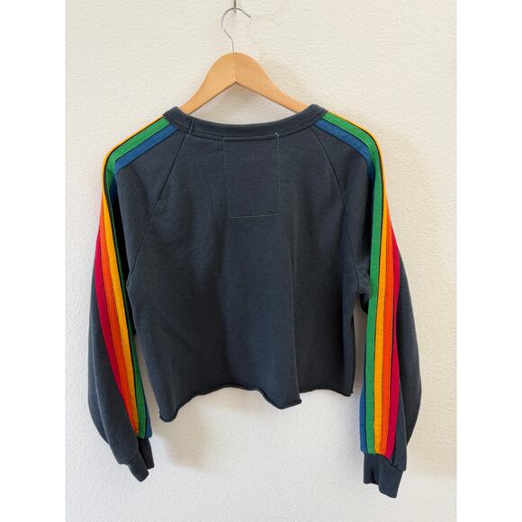 Aviator Nation Bolt Embroidery Cropped Classic Sweatshirt Size M - Picture 5 of 8